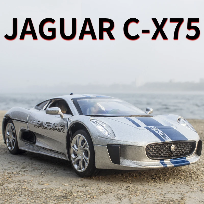 

1:32 Jaguar C-X75 Sports Car Model Toy Simulation Pull Back Alloy Die Cast Toys Vehicle For Boys Girls