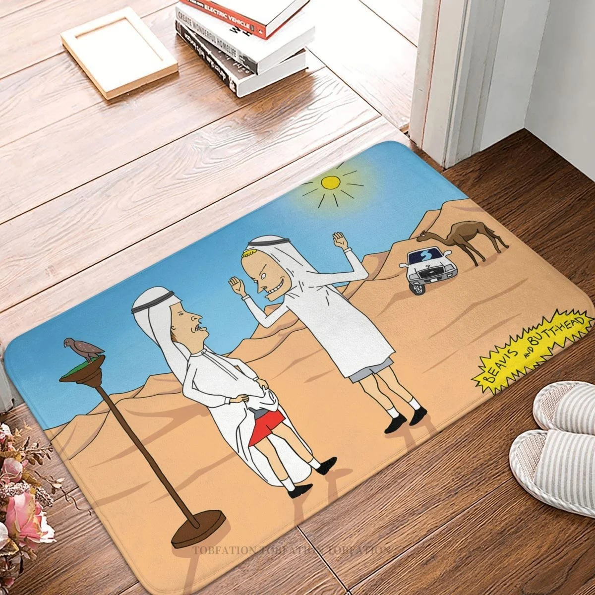 

Beavis and Butthead Funny Sarcastic Cartoon Anti-Slip Doormat Kitchen Mat Desert Sun Balcony Carpet Entrance Door Rug Decorative
