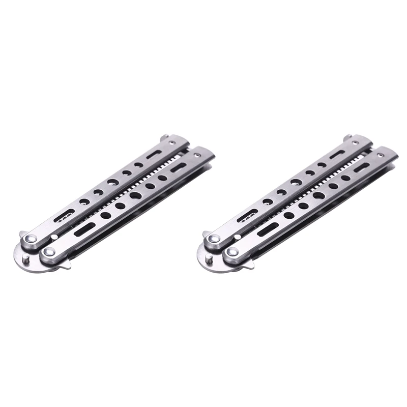 

2X Foldable Stainless Steel Comb Hair Pomade Styling Butterfly Comb Hairdressing Knife Comb