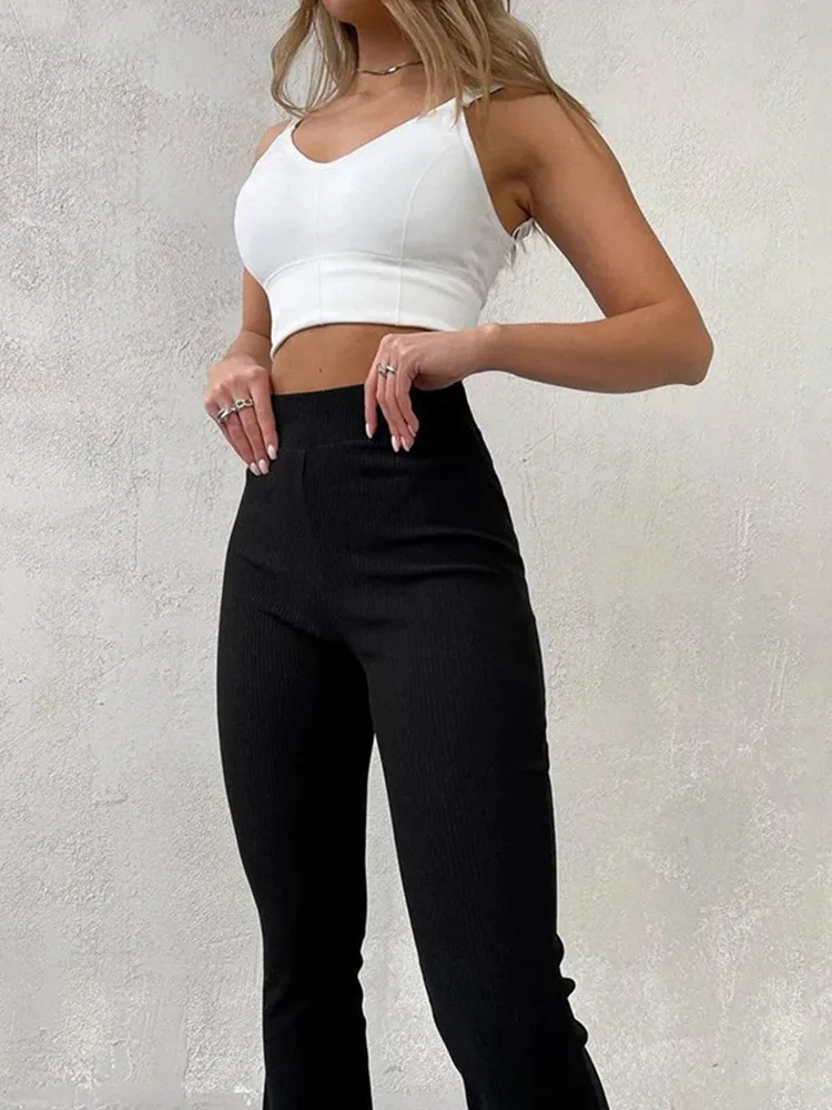 

Solid Slim Fit Streetwear Women Pants High Waist Y2k Clothes Pantalones Aesthetic Fashion Trousers Full Length Femininas Pants