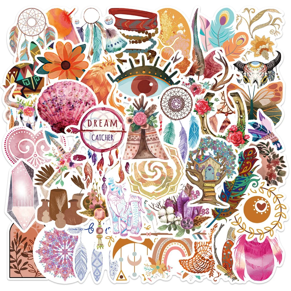 

10/30/50 Pcs Cartoon Bohemian Style Creative Rune Graffiti Stickers For Phone Luggage Laptop DIY Sticker Party Gift Toys Decals