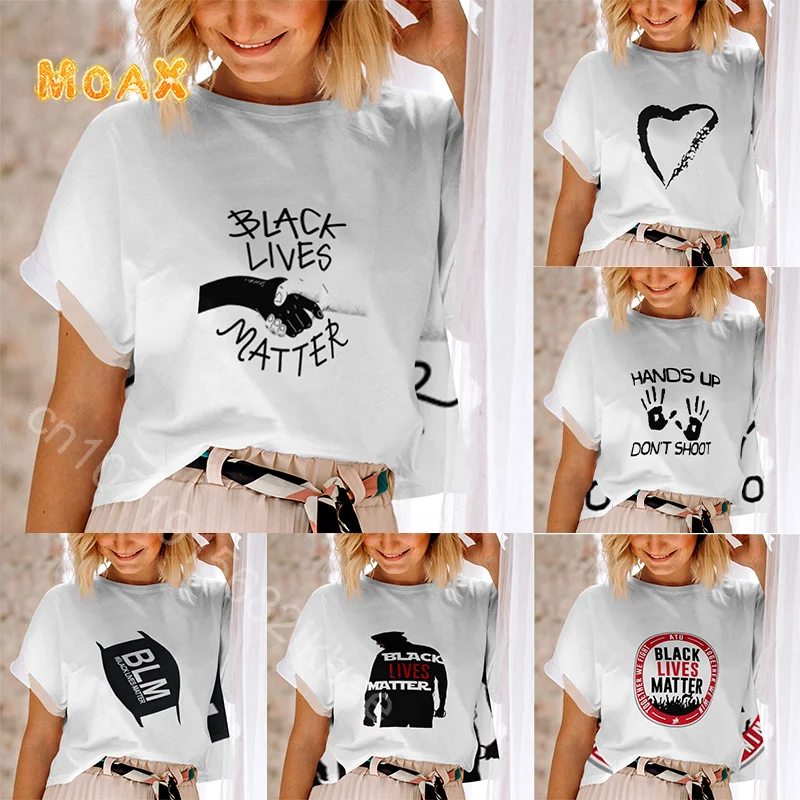 

Black Lives Matter Printed Women's T-shirts Fashion Clothing Round Neck Short Sleeve Summer Female Tee Graphic Tshirt Wholesale