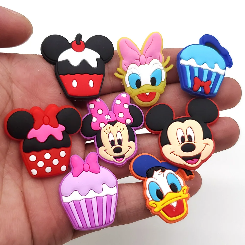 

5/10pcs Wholesale Mickey Minnie Mouse Shoe Buckles Sneakers Accessories PVC Cartoon Decorations Fit Crocs Clogs Boys Women Gifts