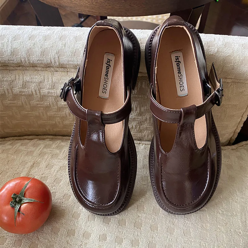 

Women Flat Platform Mary Jane Shoes Solid Color Women Flats Japanese Style Lolita Vintage Shoes zapatos mujer Ladies Shoes