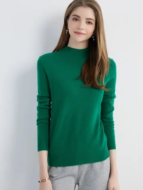 Naise 100% meriinovillast madala kaelusega ja pikkade käistega sviiter S-XXL 6