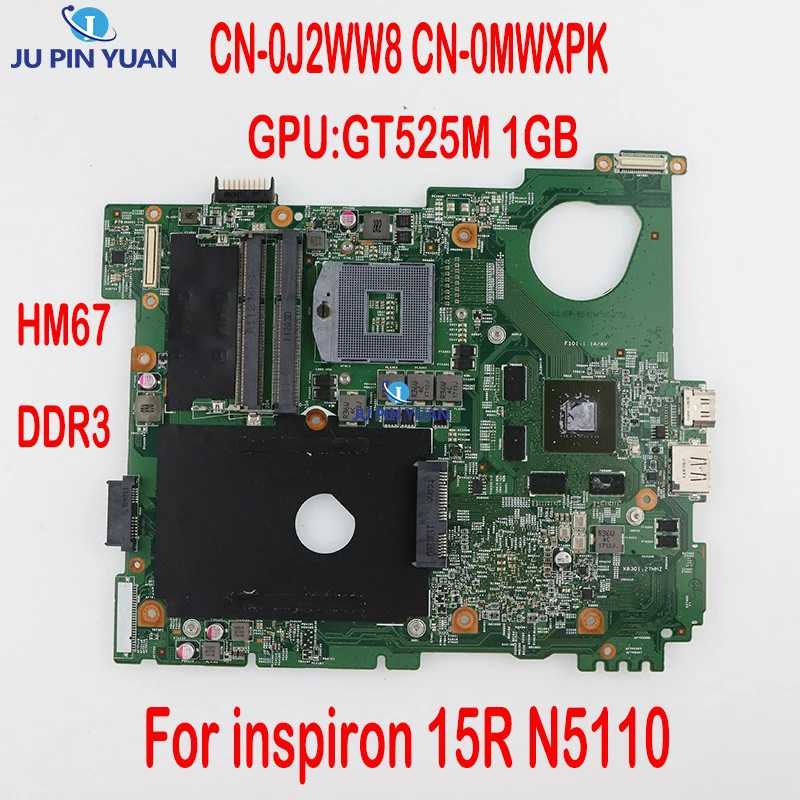 Семейная материнская плата для ноутбука DELL inspiron 15R N5110, материнская плата HM67 DDR3 GT525M, 1 ГБ, видеокарта 100%, работает