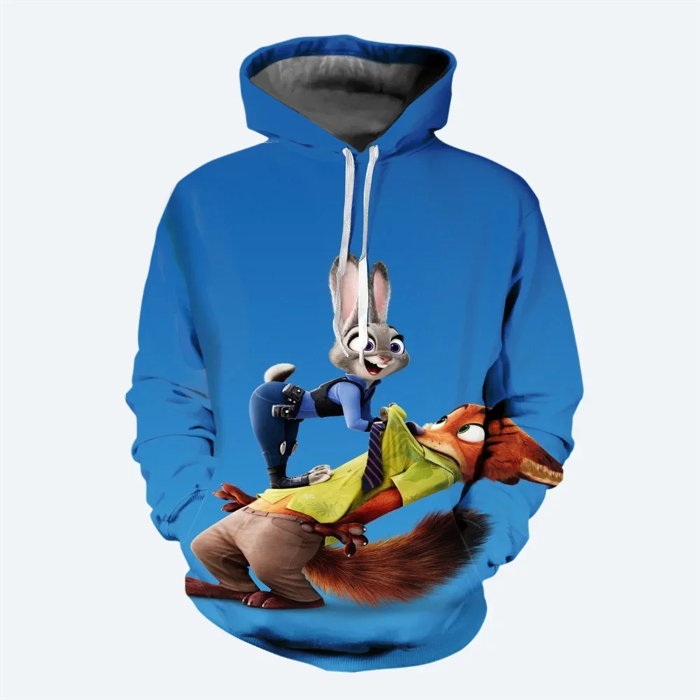 Zootopia Boys Girls Hoodies Disney Children's 3D Printed Oversized Pullovers Fashion Men's New Clothing
