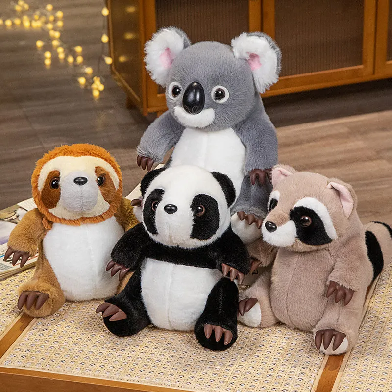 

23-28cm Kawaii Simulation Panda Sloth Plush Toy Stuffed Animal Raccoon Koala Soft Doll Cute Gift for Baby Girls of 7 and 8 Years