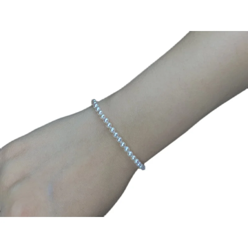 Мини 3-4 мм японский браслет из натурального жемчуга Akoya натуральные женские