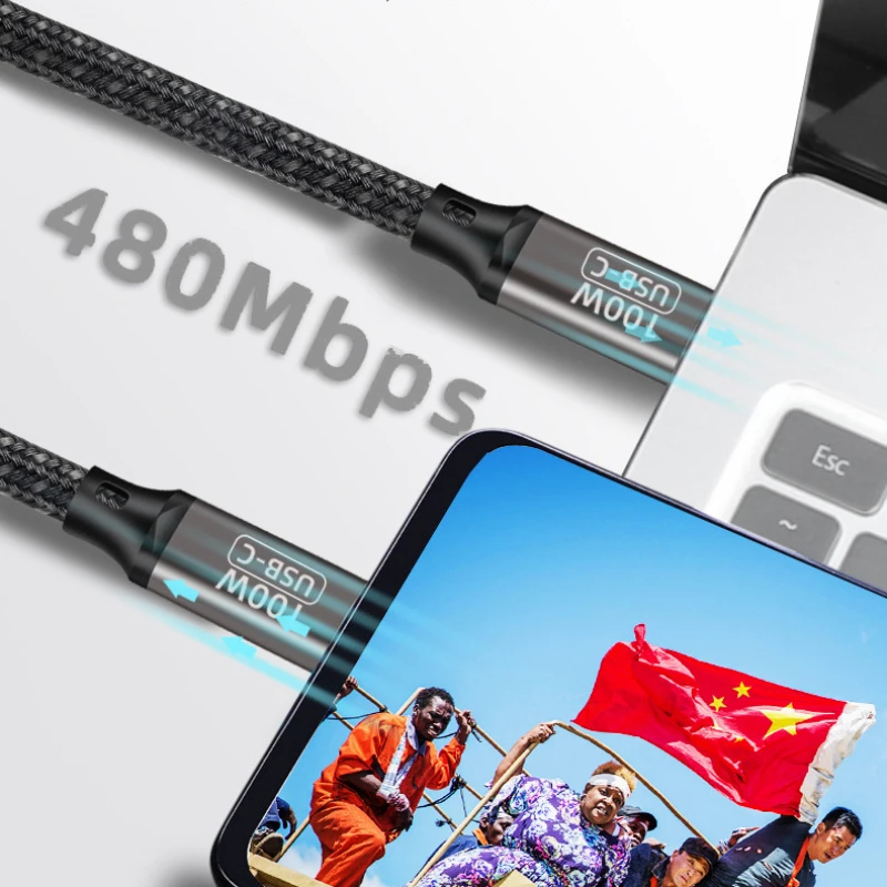 Фото Кабель TpyeC-Type C 240 Вт, 100 Вт, 66W18W, PD3.1, E-marker, шнур для быстрой зарядки, кабель для Xiaomi, Samsung, Huawei, Macbook, iPad 12 №3
