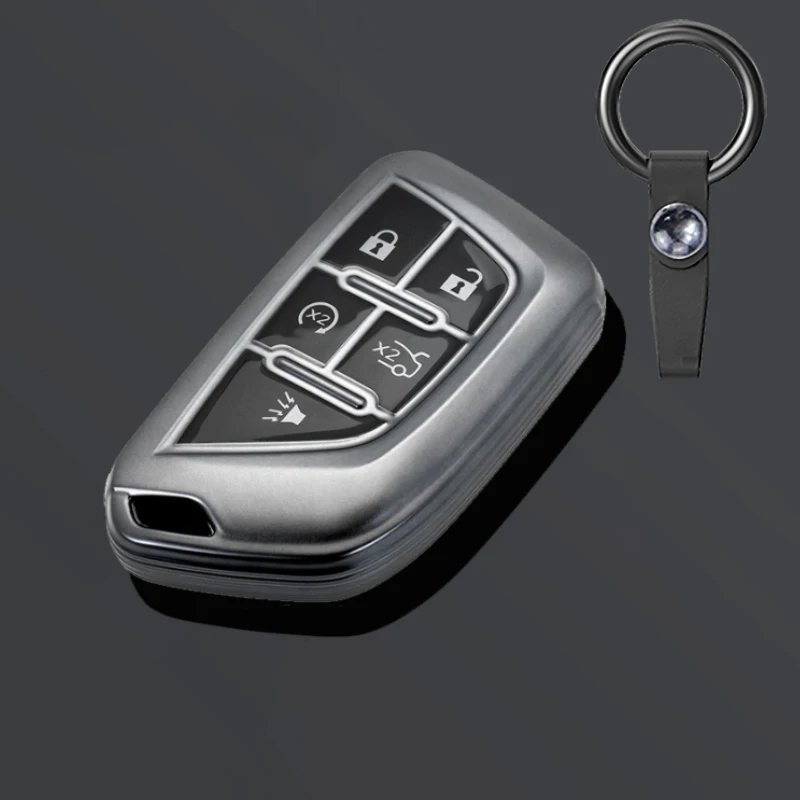Серый чехол-брелок из ТПУ для Cadillac Escalade CT4 CT4-V CT5 XTS CT6 C8 GMC Yukon 2021 2022 2023 2024 аксессуары