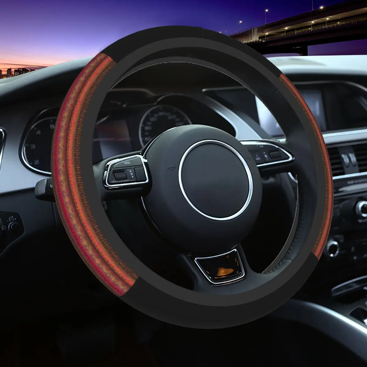 

Bohemian Earthy African Cloth Car Steering Wheel Cover 37-38 Anti-slip Auto Steering Wheel Protector Steering-Wheel Accessories