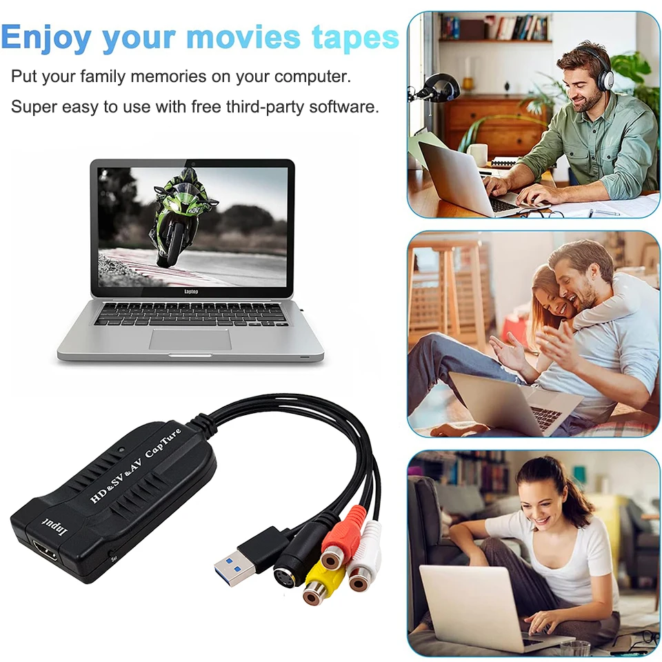 Фото Карта видеозахвата HD/AV/3RCA/S, USB 2,0, аналогово-цифровой преобразователь №5