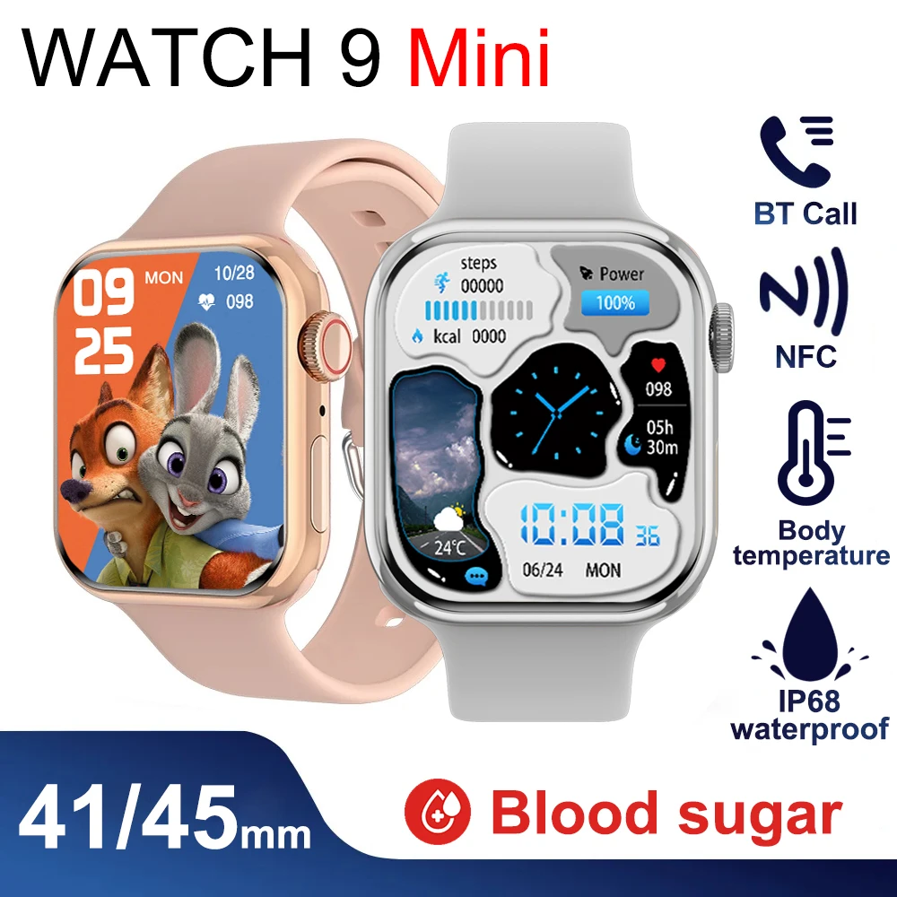 

Watch 9 Mini 41mm 2023 Bluetooth Call Smart Watch Men NFC Health Tracker IP68 Waterproof Women Sports Smartwatch For Apple Watch