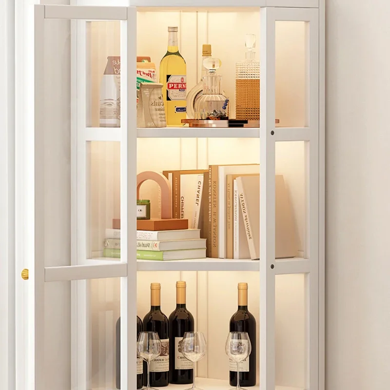 Стоячие шкафы из твердой древесины витрина для гостиной роскошные белые виски