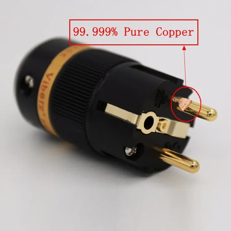 Viborg VE501G + VF501G 99 99% чистая медь 24-каратного позолоченного разъема питания Schuko