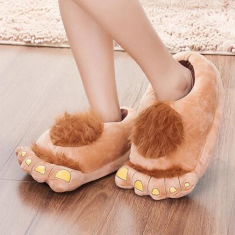 

Women Men Plush Slipper Big Feet Creative Men And Women Slippers Winter House Shoes Funny Home Soft Shoes Cotton Slippers S135