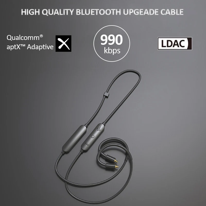 aptX Adaptive Headphones Bluetooth Cable with LDAC High Resolution Wireless Audio 22H Playtime AptX-HD Lossless Clear Call Phone