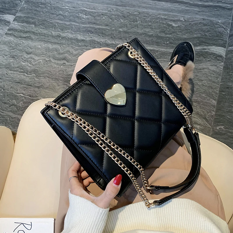 2022 Casual Women's Bag Bag Chain Bag Luxury Designer Women's Bag Fashion Pure Color PU Women's Bag New Shoulder Messenger Bag