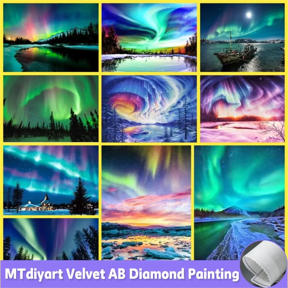 

5D DIY Full Square/Round Diamond Embroidery Rhinestone Paintings Aurora Borealis Scenery Night Décor Art Hanging Pictures Gift