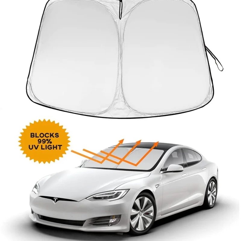 

For Tesla Model Y 3 2017-2022 Car Windshield Sunscreen Window Sun Shade Sunscreen Visor Blocks Parasol Coche UV Rays Protection