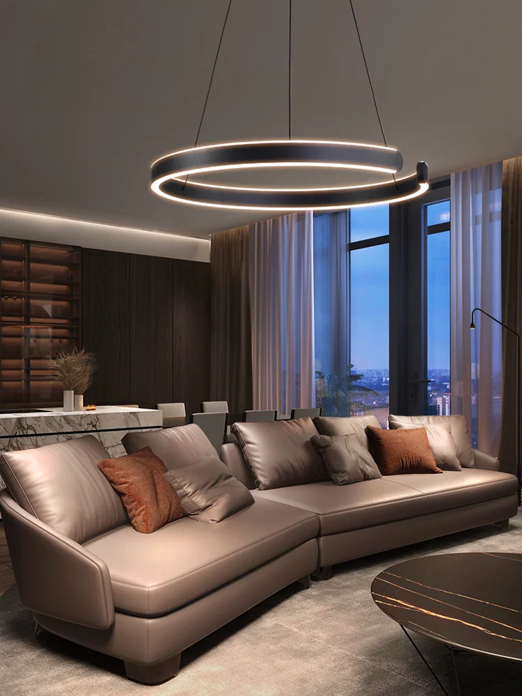 

Dining Room Led Chandelier Modern Minimalist Nordic Fashion Round Living Room Front Bar New Creative Personality Lamp