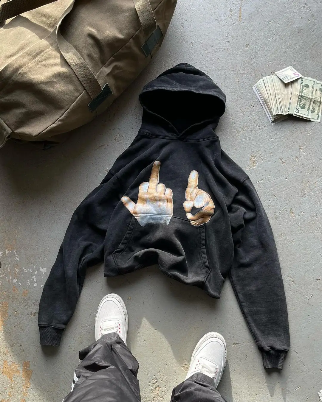 Толстовка с капюшоном в стиле Харадзюку GreatDays F You уличные топы Свитшот Y2k одежда