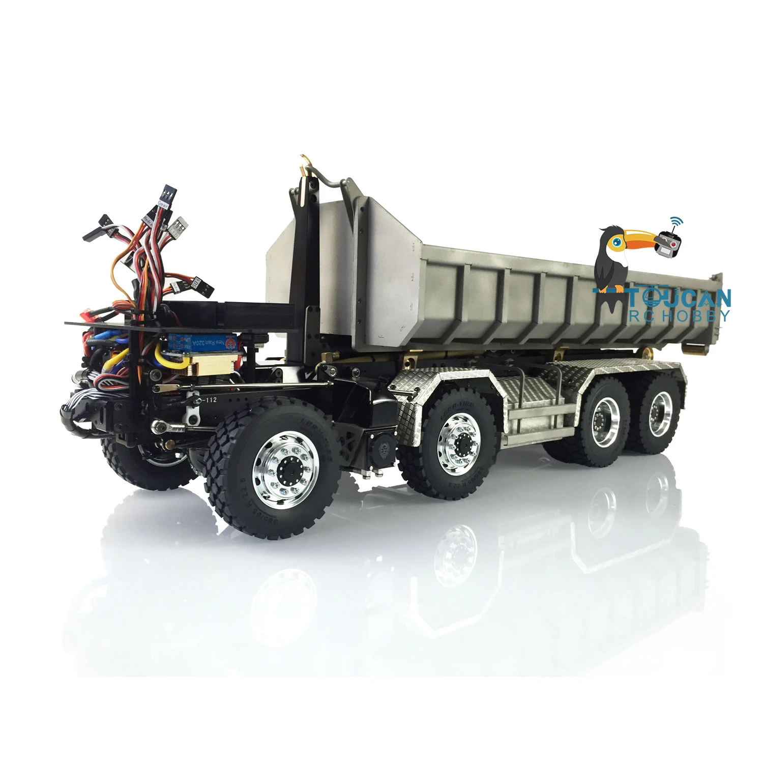 LESU 1/14 гидравлический цилиндр MAN Car TGS 8*8 RC самосвал со звуком Металлическое шасси