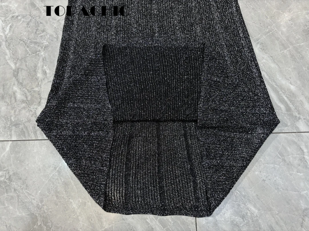 12.30 TOPACHIC-Женская одежда Элегантное яркое шелковое трикотажное платье с длинными