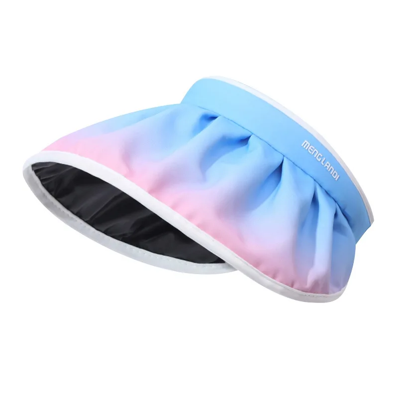 

Шляпа с градиентной защитой от УФ-лучей, модная уличная Солнцезащитная шапка для девушек, женская летняя пляжная шляпа с большими полями и черными резиновыми солнцезащитными козырьками