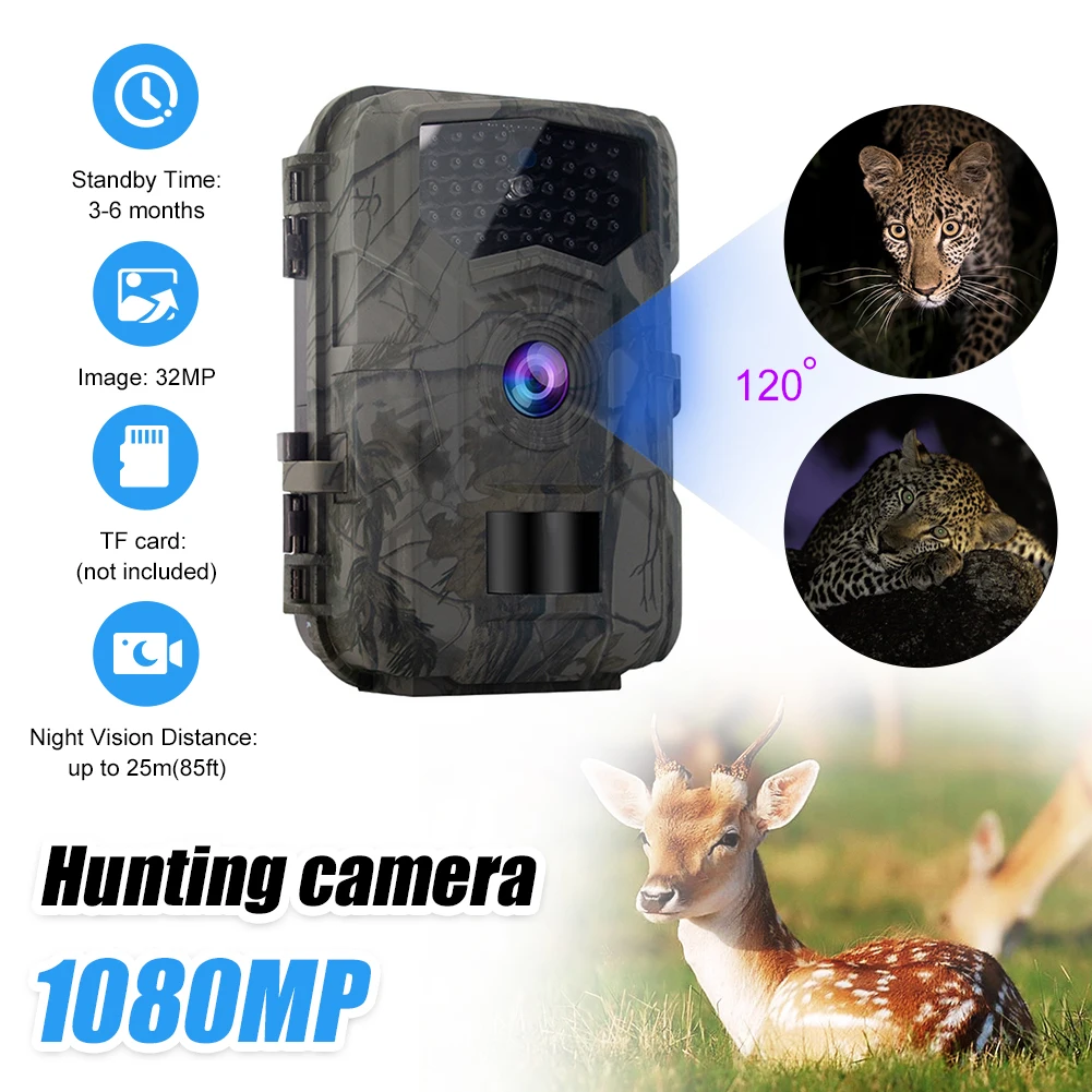 

Outdoor 32MP 1080P Trail Camera Night Vision Infrared Sensor Camera With 2" TFT Screen Waterproof Hunting Scouting Camera