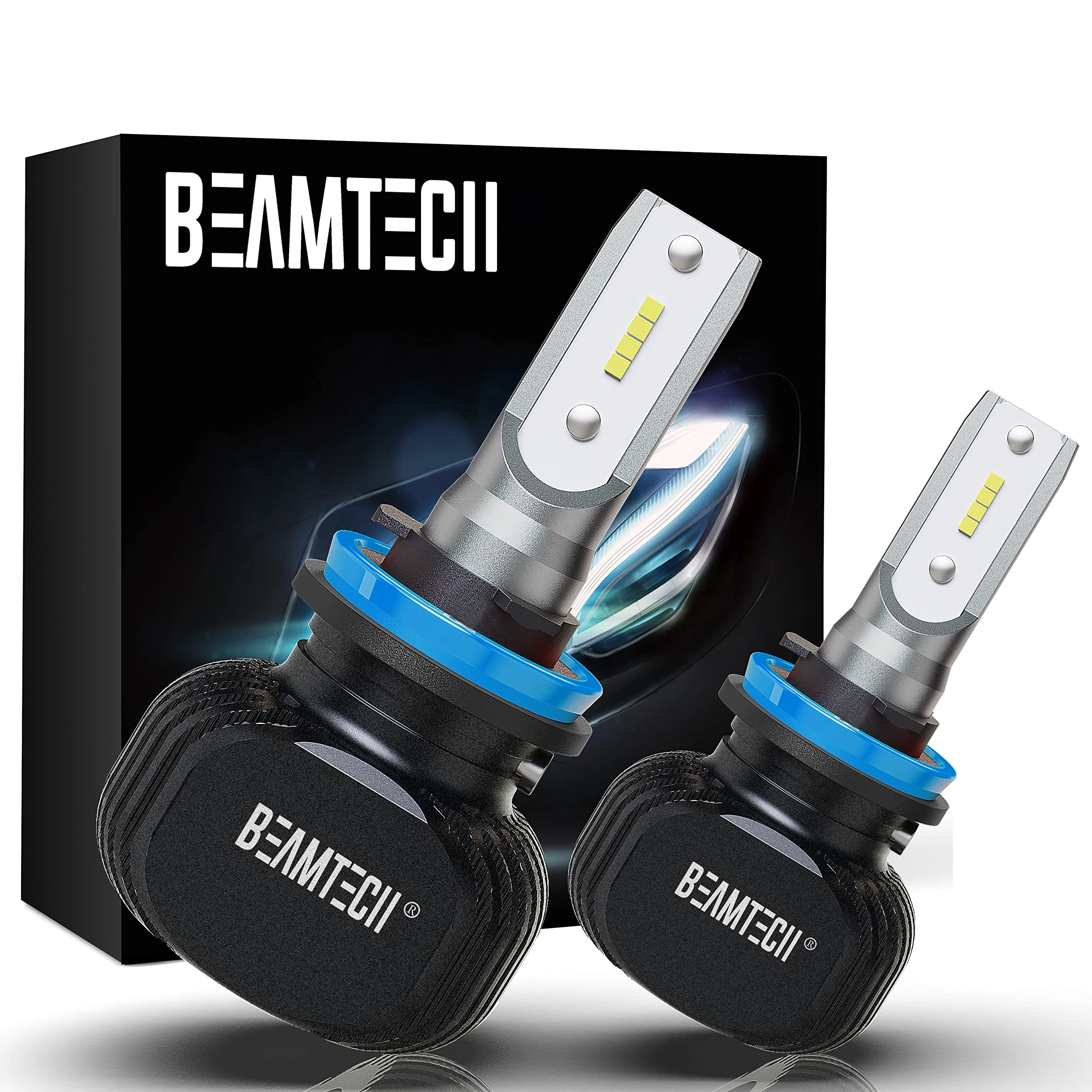 

BEAMTECH H11 LED Bulb, S1 Series 10000LM 50W Fanless Quieter CSP Chip Xenon White 9005 9006 H13 H4 H7 H1 880