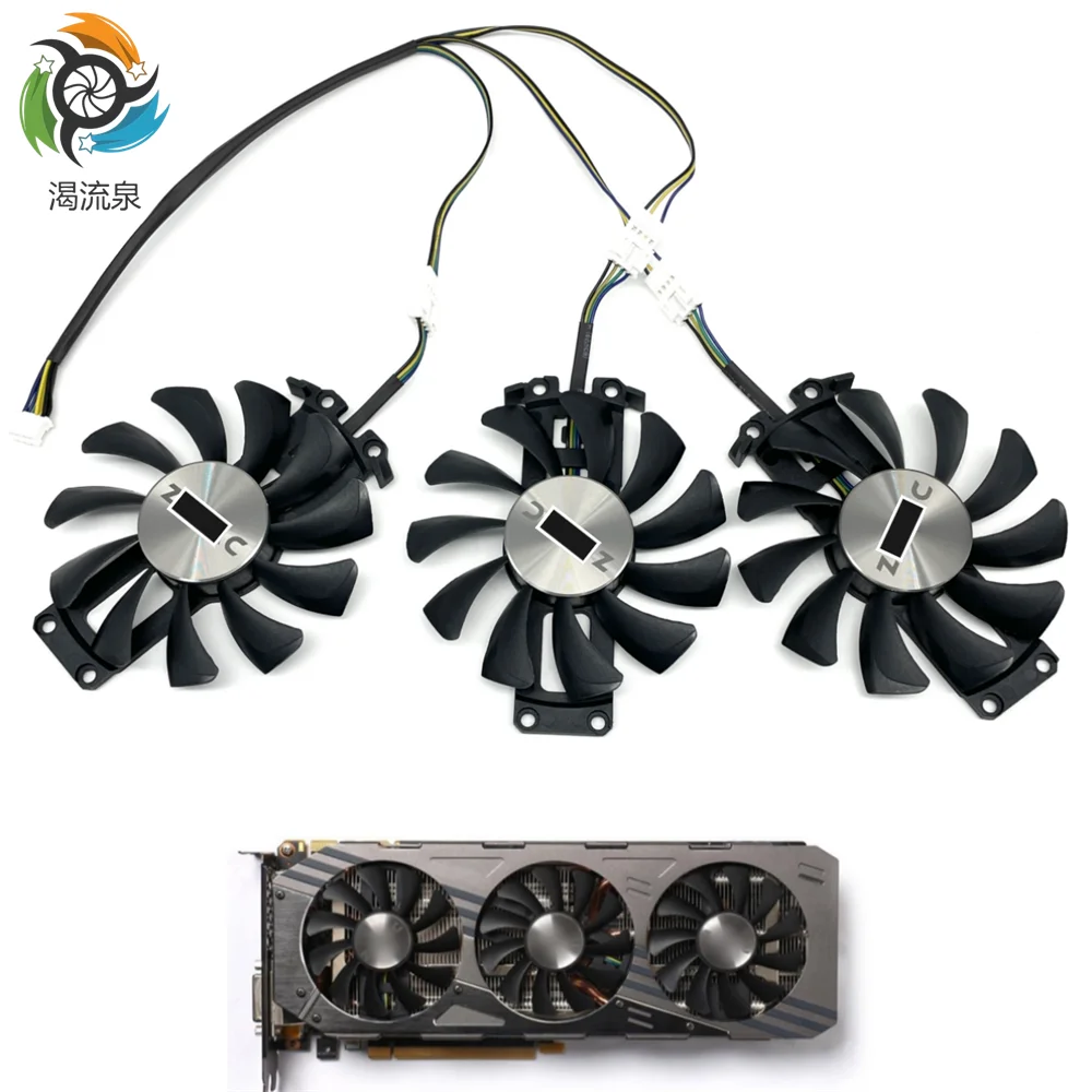 Новый вентилятор для графической карты 75 мм GA81S2U 4PIN GTX980 GTX970 VGA GPU, заменяемый вентилятор для ZOTAC Geforce GTX 980-4GD5 GTX 970 AMP 4G