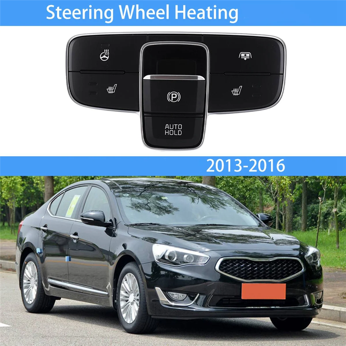 

933003RBB0 Car Electronic Handbrake Button Steering Wheel Heating Switch for Kia K7 Cadenza 2013-2016 93300-3RBB0