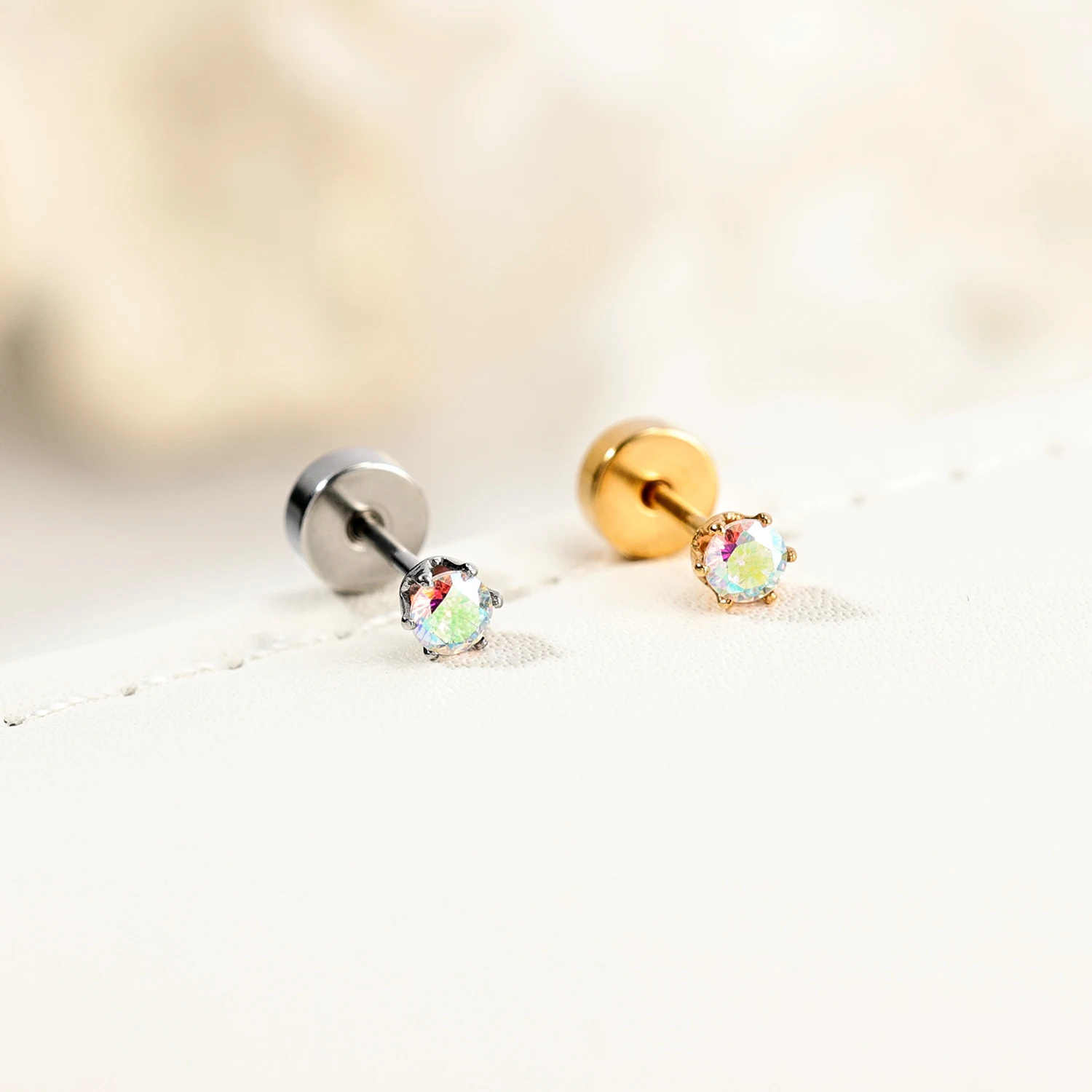 ZEMO 1 шт. 20 г серьги-гвоздики из нержавеющей стали 3/4/5/6/7/8 мм с цирконом черный