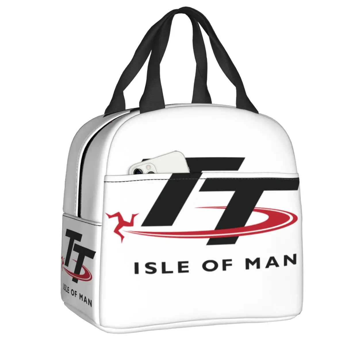 

Isle Of Man Tt Racing Motorcycle Insulated Lunch Bags for Women Men Portable Hot Cold Lunch Box Beach Camping Travel