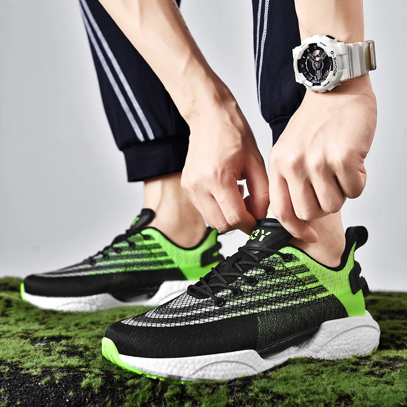 New Cushioning Running Shoes Men Breathable Mesh Sneakers Outdoors Mens Athletic Sport Jogging Shoes Zapatillas Hombre Deportiva