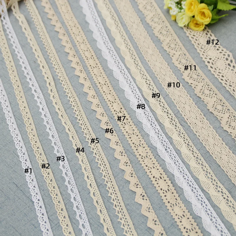 

1M DIY Pure Cotton Wire Clothing Curtains Lace Cotton Lace Beige Versatile Clothing Home Textile Accessories Sewing Fabric