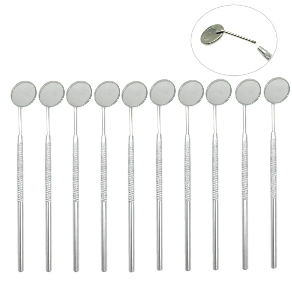 10pcs Dental Mirrors Stainless steel Surgical Instruments dental mirror with handle
