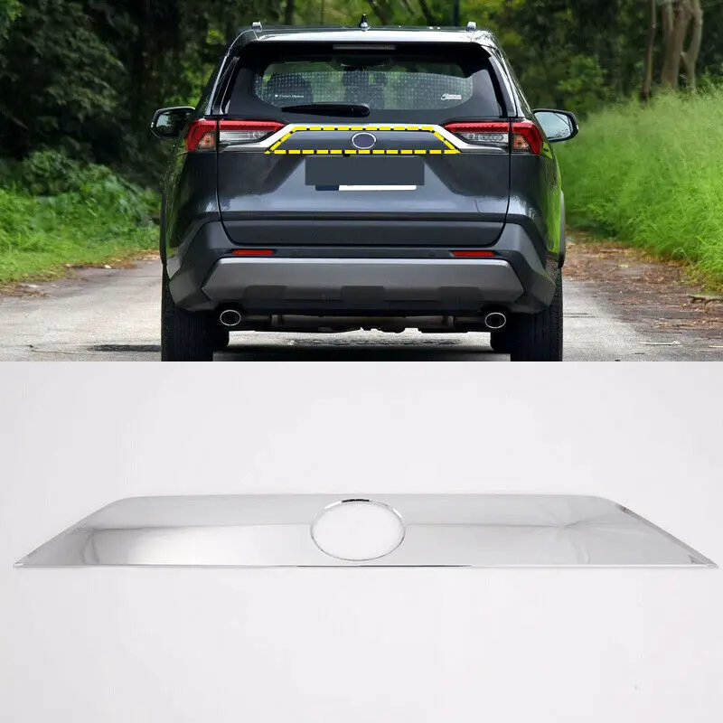 

ABS Chrome Rear Door Trunk Lid Cover Trim 1pcs For Toyota RAV4 2019 2020 2021