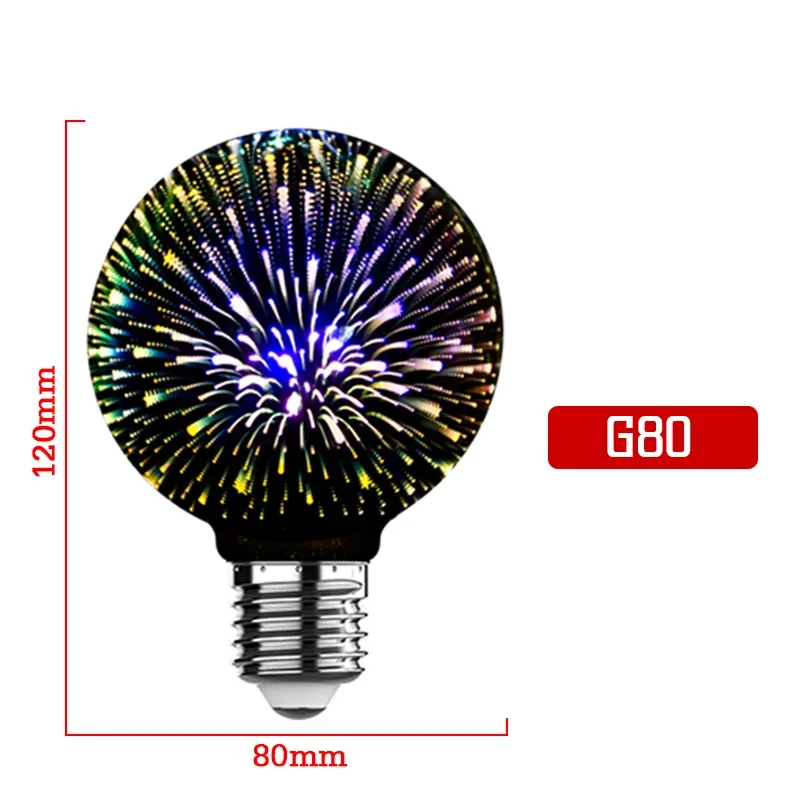 

Светодиодная лампочка Эдисон 3D разноцветная ST64