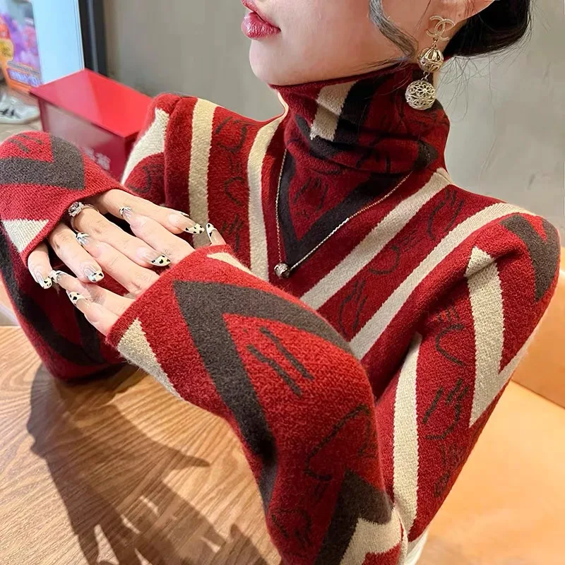 Женская одежда темпераментные тонкие вязаные пуловеры осенне-зимние модные