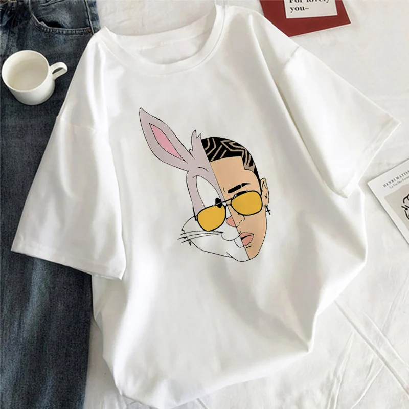 1 плохой кролик лицо рэпера Скрапбукинг векторные Мужские Женские футболки