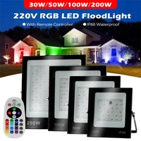 portable flood light 30w50w100w200w ip66 waterproof high brightness 2835 led chip rgb outdoor wall lamp