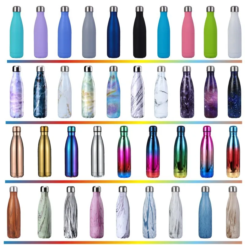 

500ml Sports Water Bottle Electroplating Coke Cup 304 Stainless Steel Vacuum Insulated Coke Bottle Items Drinkware DROPSHIPPING