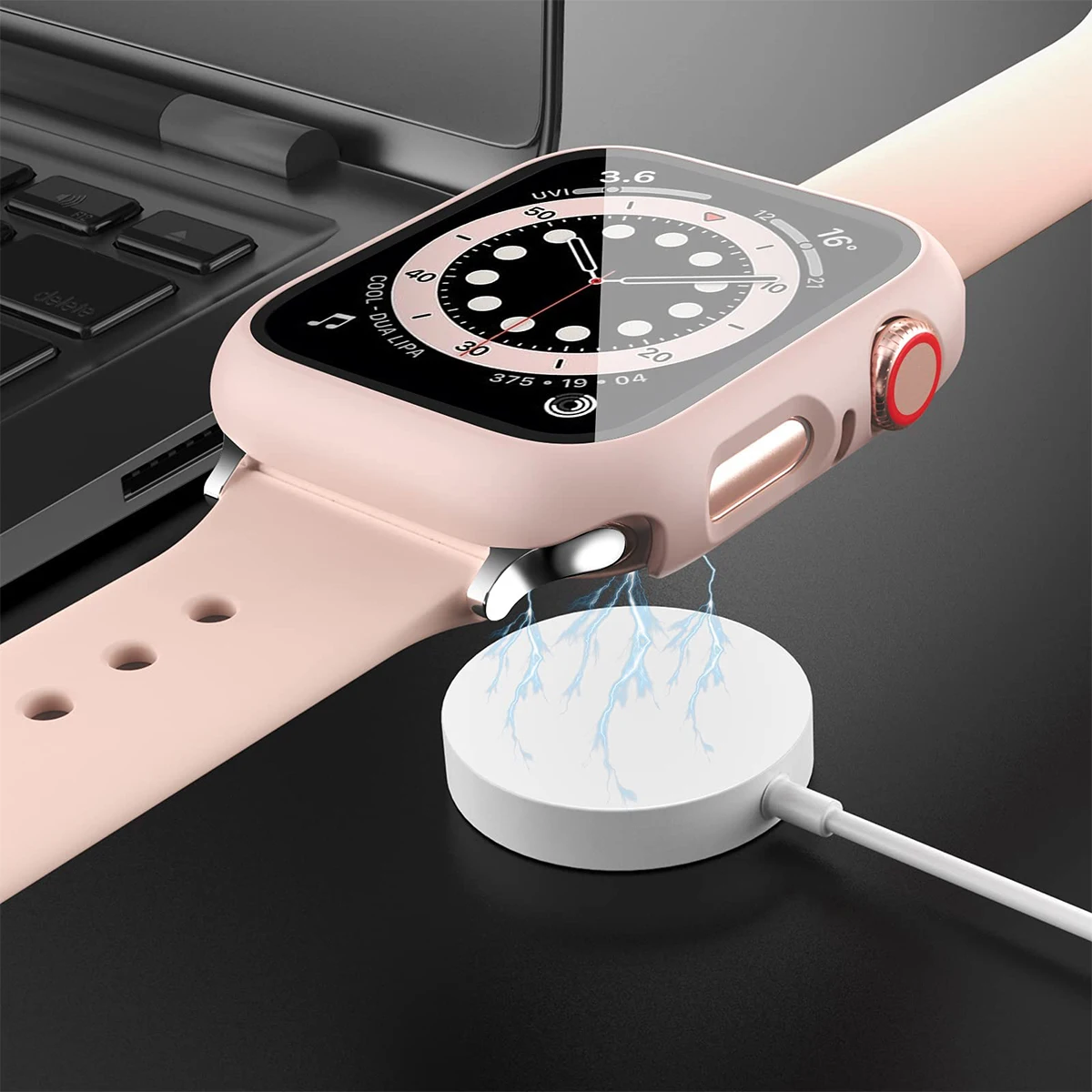 2 шт. закаленное стекло + чехол для Apple Watch 45 мм 41 44 40 42 защитная пленка экрана Iwatch