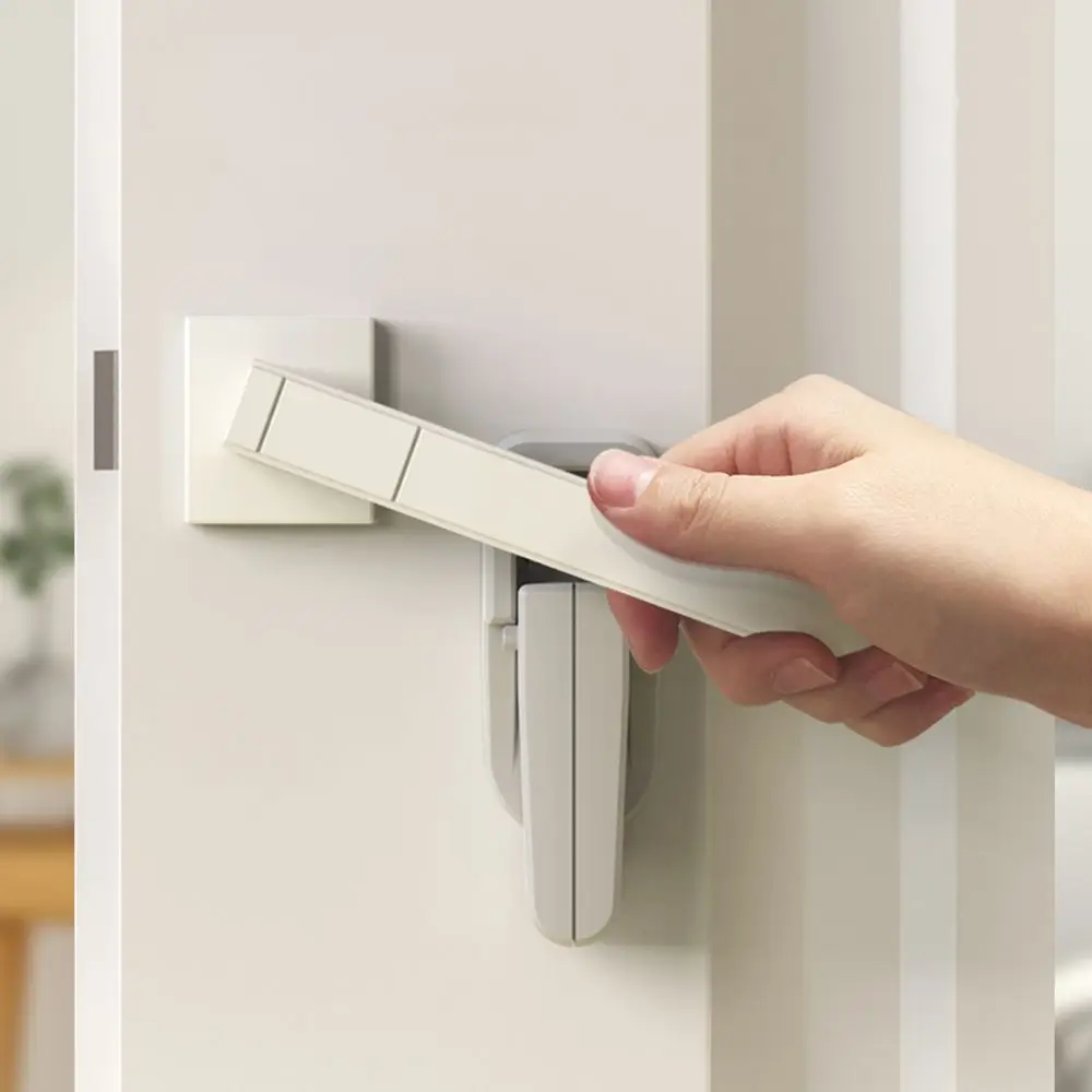 Home Baby Safety Locks Door Lever Lock Self Adhesive Traceless Glue Easy Install Anti Open Door Lock Durable Child Safe Door