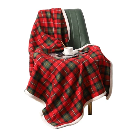 Толстое теплое покрывало для дивана шотландская клетка декоративное одеяло мягкое покрывало из полиэстера для дивана