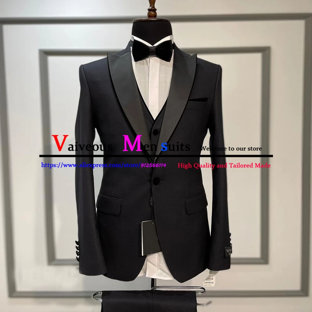 Реальные фотографии мужские костюмы из 3 предметов Строгий облегающий