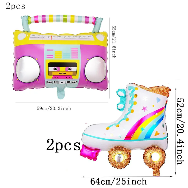 4 шт. 2 ледяных конька и цветных алюминиевых фотообои с тематикой Ретро хип-хоп